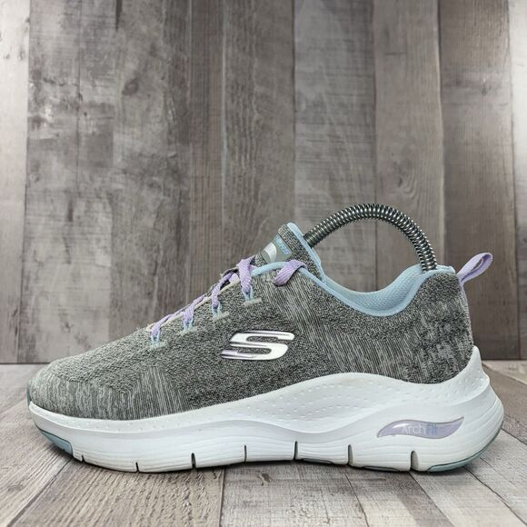 Skechers GO WALK Arch Fit 2.0 Womens Size 7 Running Shoes Sneakers Charcoal Gray - Picture 6 of 12